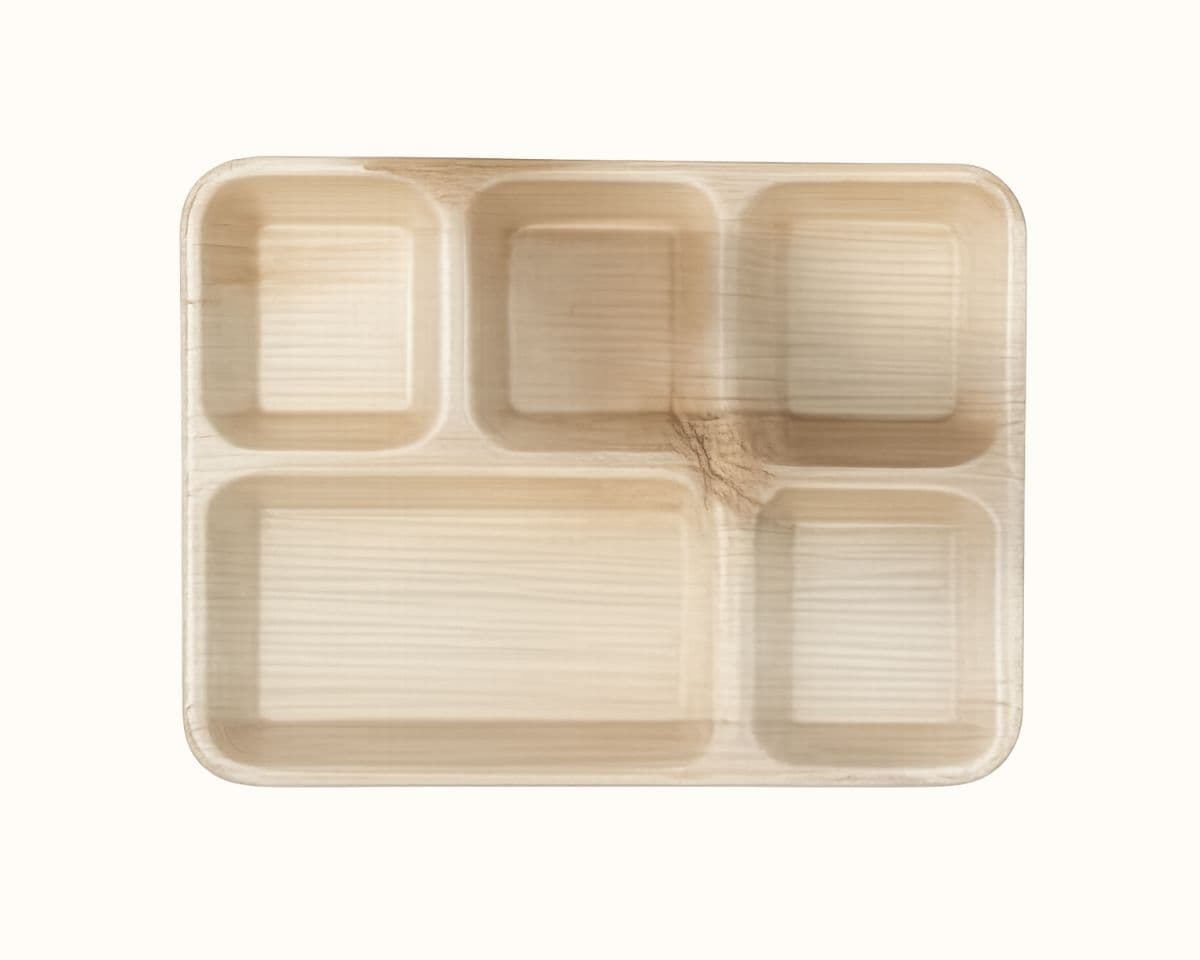 5 Compartment Rectangle Plate