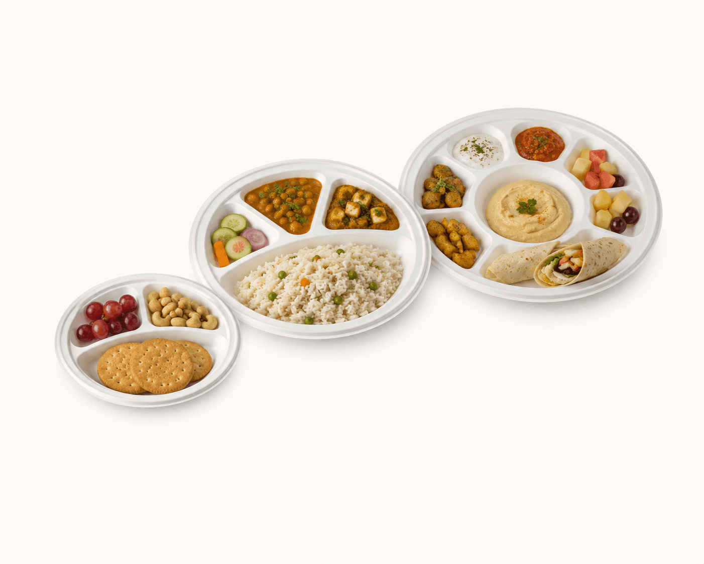 Bagasse Compartment Plates selection 2