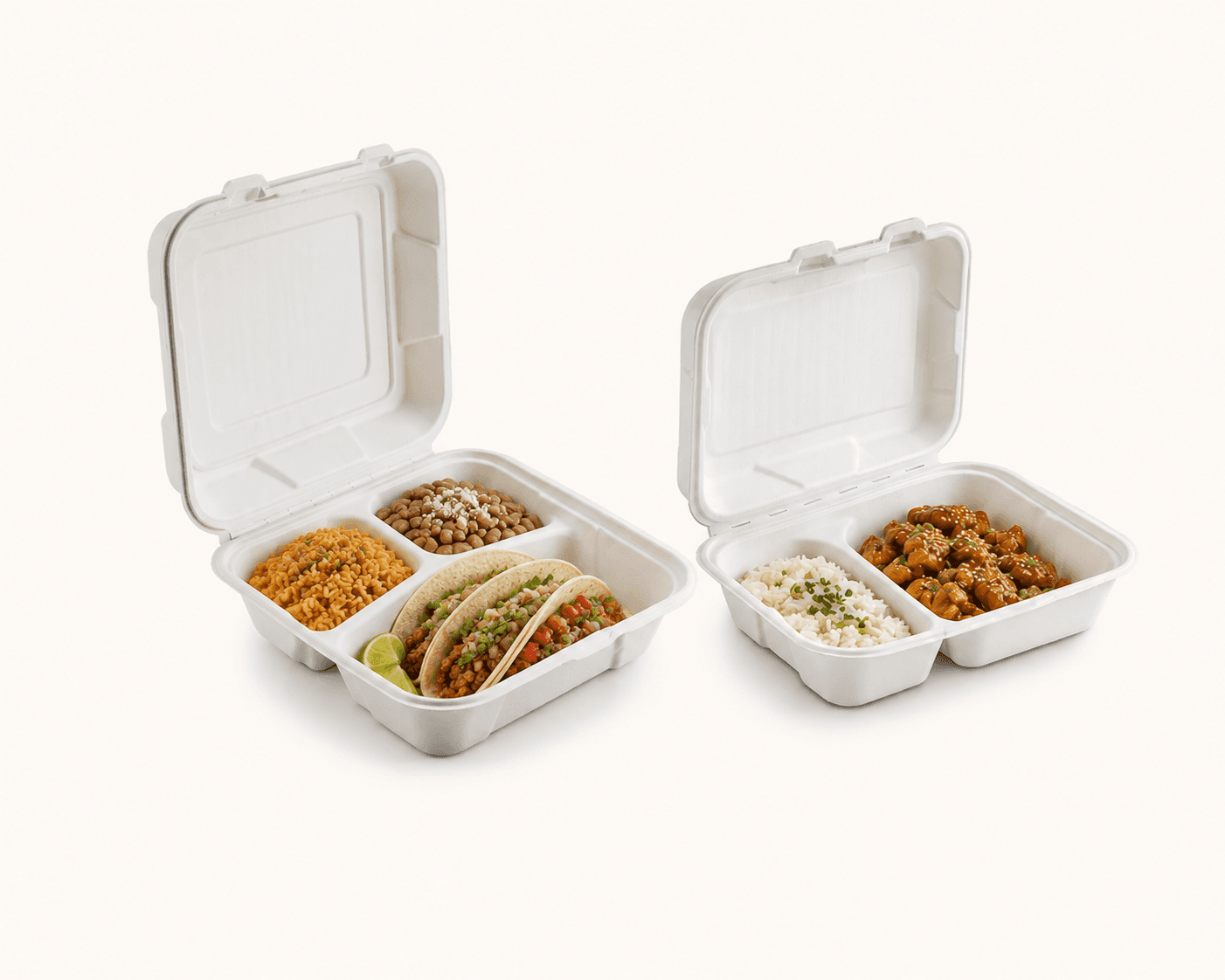 Bagasse Compartment Clamshell selection 2